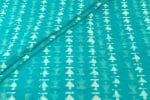Turquoise Blue Bagru Handblock Printed Cotton Fabric