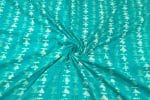 Turquoise Blue Bagru Handblock Printed Cotton Fabric - Image 2