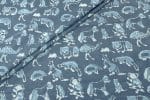 Natural Gray Bagru Handblock Printed Cotton Fabric