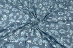 Natural Gray Bagru Handblock Printed Cotton Fabric - Image 2