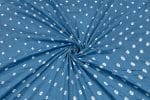 Denim Blue Bandhani Tie Dye 100% Pure Soft Cotton Satin Finish Fabric - Image 2
