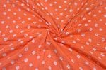 Pumpkin Orange Bandhani Tie Dye 100% Pure Soft Cotton Satin Finish Fabric - Image 2