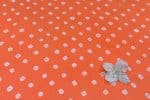 Pumpkin Orange Bandhani Tie Dye 100% Pure Soft Cotton Satin Finish Fabric - Image 3