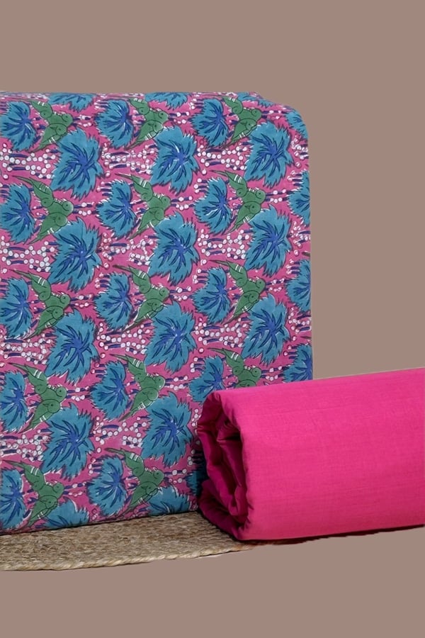 2pc Pure Soft Cotton Top and Mangalgiri Cotton Bottom Fabric Set