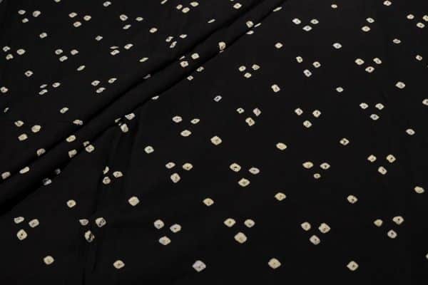 Black Bandhani Tie Dye 100% Pure Soft Cotton Satin Finish Fabric