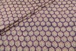 English Violet Floral Handblock Printed 100% Pure Soft Cotton Fabric