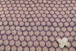 English Violet Floral Handblock Printed 100% Pure Soft Cotton Fabric - Image 2