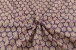English Violet Floral Handblock Printed 100% Pure Soft Cotton Fabric - Image 3