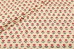 Sandy Tan Floral Handblock Printed 100% Pure Soft Cotton Fabric