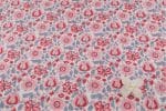 White Floral Handblock Printed 100% Pure Soft Cotton Fabric - Image 2