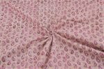 Dusty Rose Floral Handblock Printed 100% Pure Soft Cotton Fabric - Image 3