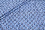 Ice Blue Floral Handblock Printed 100% Pure Soft Cotton Fabric