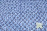 Ice Blue Floral Handblock Printed 100% Pure Soft Cotton Fabric - Image 2