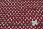 Rosewood Red Floral Handblock Printed 100% Pure Soft Cotton Fabric - Image 2