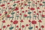Sandy Tan Floral Handblock Printed 100% Pure Soft Cotton Fabric
