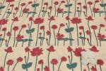 Sandy Tan Floral Handblock Printed 100% Pure Soft Cotton Fabric - Image 2