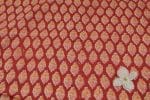 Auburn Red Floral Handblock Printed 100% Pure Soft Cotton Fabric - Image 2