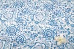 White Floral Handblock Printed 100% Pure Soft Cotton Fabric - Image 2