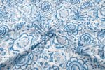 White Floral Handblock Printed 100% Pure Soft Cotton Fabric - Image 3