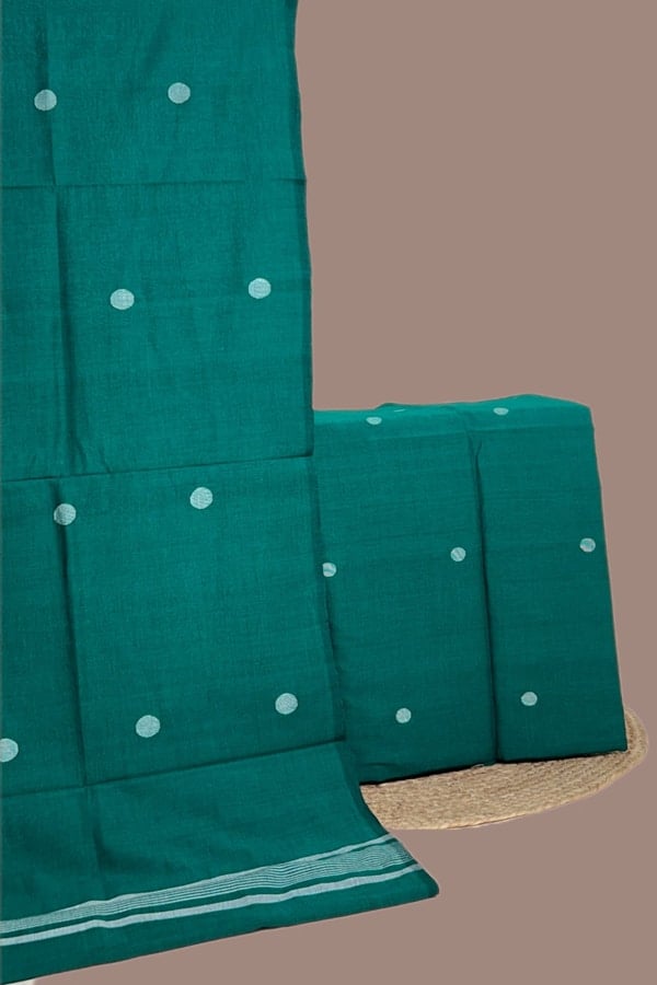 2pc (3mtr Top) Handloom Cotton Dupatta and Handloom Woven Design Top Fabric Set