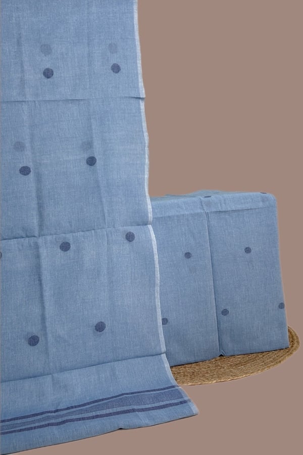 2pc (3mtr Top) Handloom Cotton Dupatta and Handloom Woven Design Top Fabric Set