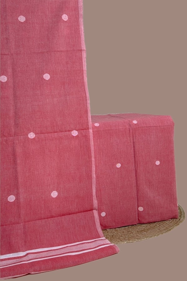 2pc (3mtr Top) Handloom Cotton Dupatta and Handloom Woven Design Top Fabric Set