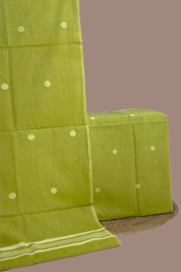 2pc (3mtr Top) Handloom Cotton Dupatta and Handloom Woven Design Top Fabric Set