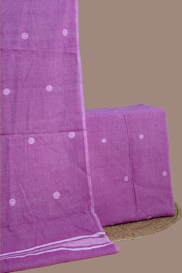 2pc (3mtr Top) Handloom Cotton Dupatta and Handloom Woven Design Top Fabric Set