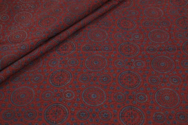 Pre-Cut 1.40m Madder Red Dye Handblock Ajrakh Printed Cotton Fabric