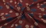Natural Red Dye Handblock Ajrakh Printed Cotton Fabric - Image 3