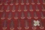 Natural Red Dye Handblock Ajrakh Printed Cotton Fabric - Image 2