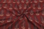 Natural Red Dye Handblock Ajrakh Printed Cotton Fabric - Image 3