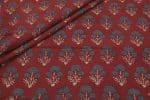 Natural Red Dye Handblock Ajrakh Printed Cotton Fabric