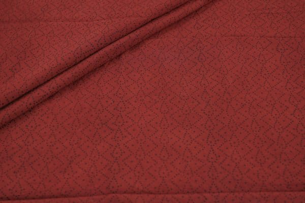 Pre-Cut 0.60m Natural Red Dye Handblock Ajrakh Printed Cotton Fabric