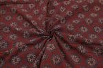 Natural Red Dye Handblock Ajrakh Printed Cotton Fabric - Image 3