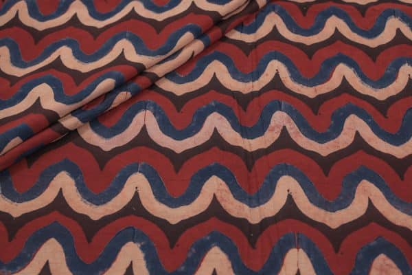 Natural Red Dye Handblock Ajrakh Printed Cotton Fabric