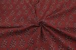 Natural Red Dye Handblock Ajrakh Printed Cotton Fabric - Image 3