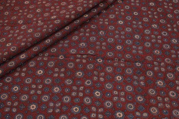 Pre-Cut 2m Natural Red Dye Handblock Ajrakh Printed Cotton Fabric