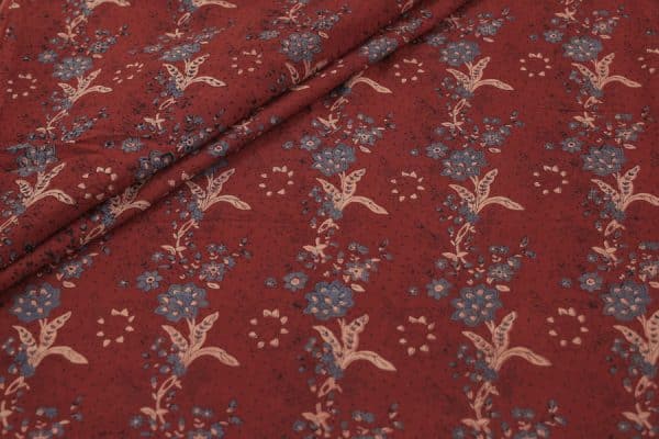 Natural Red Dye Handblock Ajrakh Printed Cotton Fabric