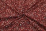 Natural Red Dye Handblock Ajrakh Printed Cotton Fabric - Image 3