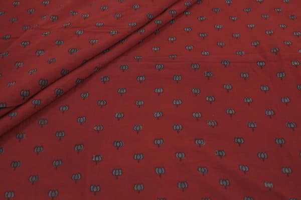 Natural Red Dye Handblock Ajrakh Printed Cotton Fabric