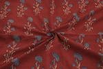 Natural Red Dye Handblock Ajrakh Printed Cotton Fabric - Image 3