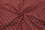 Natural Red Dye Handblock Ajrakh Printed Cotton Fabric - Image 3