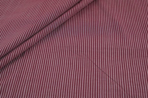 Wine Red Handwoven Stripes 100% Pure Cotton Fabric