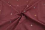 Brownish Red Woven Design Flowy HandLoom Pure Soft Cotton Fabric - Image 3