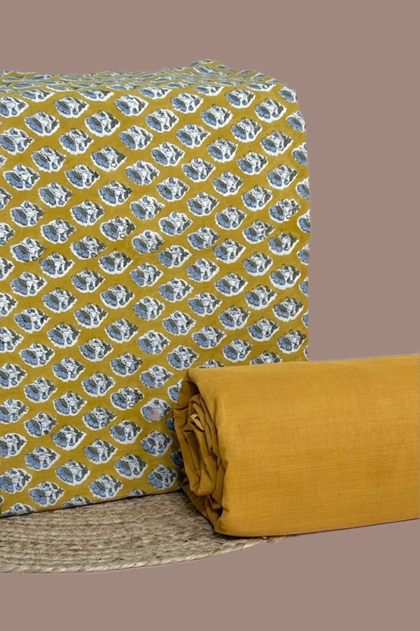 2pc Pure Soft Cotton Top and Mangalgiri Cotton Bottom Fabric Set
