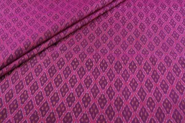 Mulberry Purple Authentic Handwoven Soft Silk-Cotton Ikkat Fabric