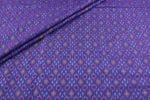 Purple Blue Authentic Handwoven Soft Silk-Cotton Ikkat Fabric