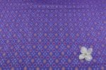 Purple Blue Authentic Handwoven Soft Silk-Cotton Ikkat Fabric - Image 2