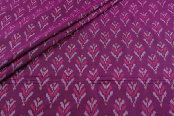 Pre-Cut 1.80m Purple Authentic Handwoven Soft Silk-Cotton Ikkat Fabric